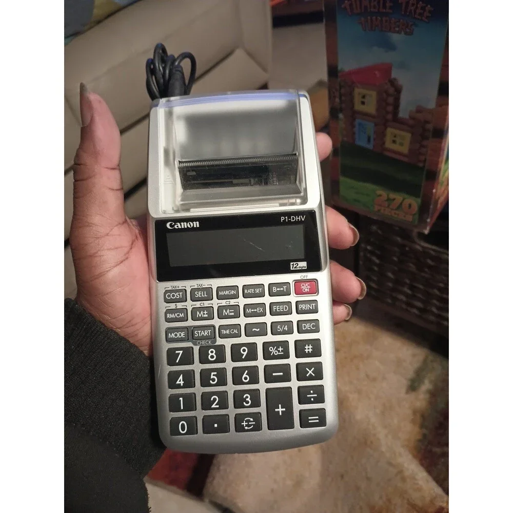 Canon Palm Printer P1-DH V 12 Digit Calculator With AC Adapter,